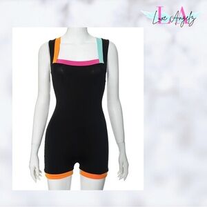 Stylish Black Jumpsuit with Vibrant Accents